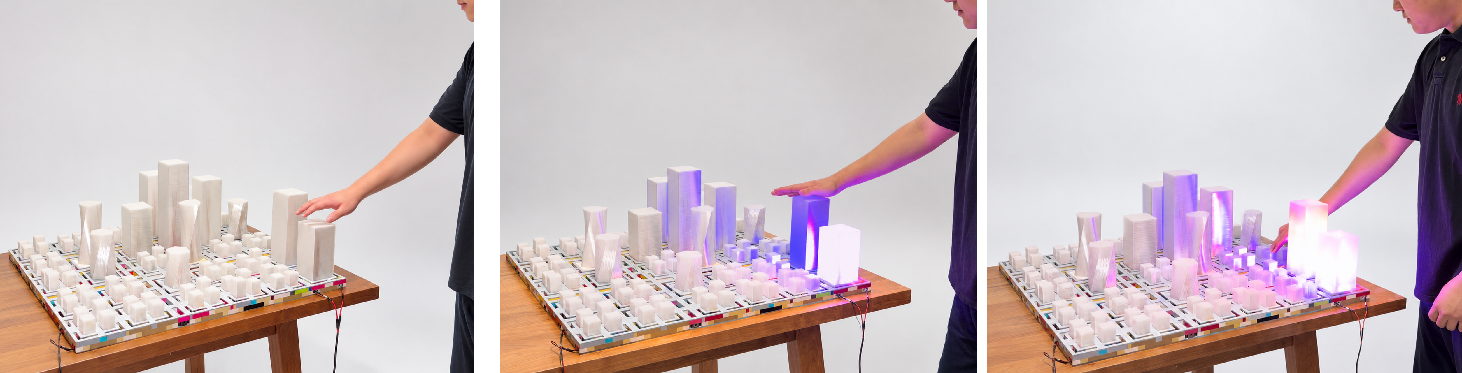 Integrated prototype: a hand lighting modules on the city model